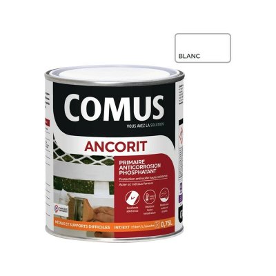 COMUS Ancorit 0.75l Blanc - Primaire Antirouille Phosphatant Pour Supports Ferreux -
