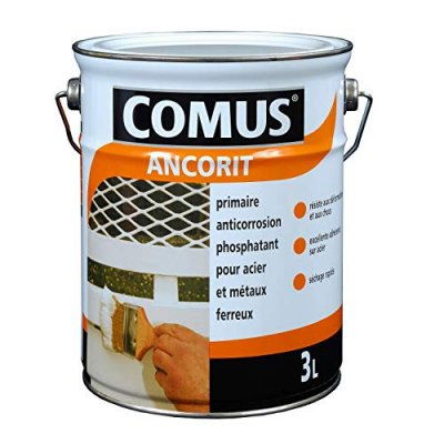COMUS Ancorit Noir 0.75L - Primaire Antirouille Phosphatant pour Supports Ferreux