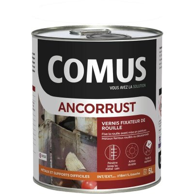 COMUS Ancorrust 5l - Vernis Fixateur De Rouille Avant Mise En Peinture -