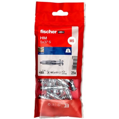 FISCHER Ancrages pour dalles  HM S 5X37 m&eacute;tal avec M5 x mm 45-25 pcs