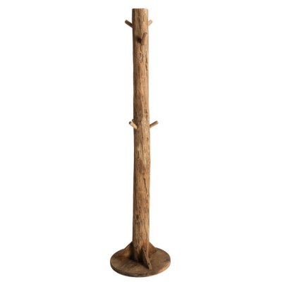 ANDRIAN - Porte-manteau marron naturel bois Pin recycl&eacute;