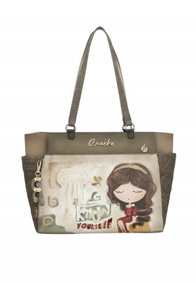 ANEKKE  Sac &agrave; &eacute;paule marron cr&egrave;me pour femme - Muse Tote Bag Multicolor 330464