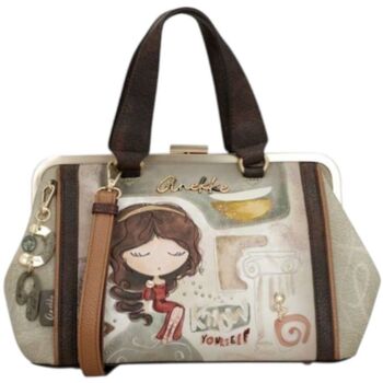 ANEKKE  - Sac &agrave; main fermoir vintage ""Muse"" - 32 x 19 x 14 cm - Marron