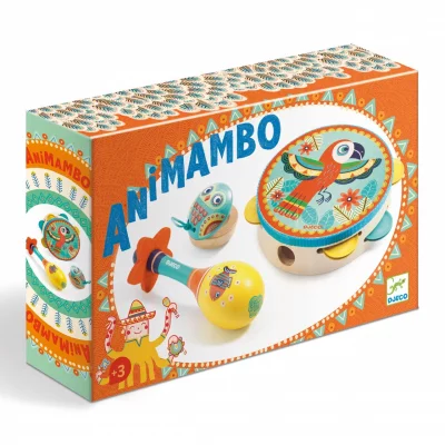 DJECO Animambo - set de 3 instruments tambourin-maracas-castagnette