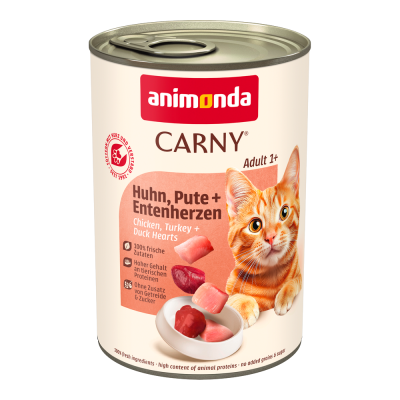 ANIMONDA CARNY  6 x 400 g pour chat - poulet, dinde, coeurs de canard
