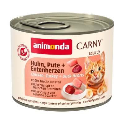 ANIMONDA CARNY  Adult 6 x 200 g - poulet, dinde, coeurs de canard