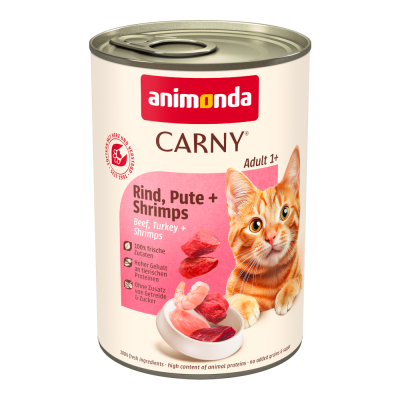 ANIMONDA CARNY  Adult 6 x 400 g - boeuf, dinde, crevettes