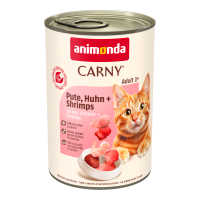 ANIMONDA CARNY  Adult 6 x 400 g - dinde, poulet, crevettes