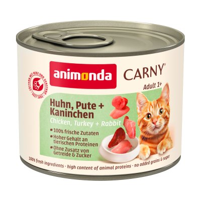 ANIMONDA CARNY Animonda Cat Carny Adult Poulet & dinde & Lapin 6 x 200 g