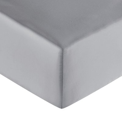 ANNE DE SOLENE  Drap housse Eclat 180x200cm argent satin coton 120F