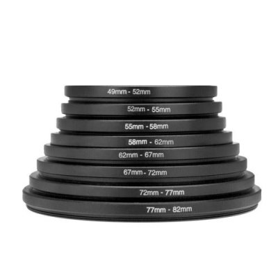 GENERIQUE Anneau adaptateur de filtre d'objectif universel en m&eacute;tal 8 pcs 49-52-55-58-62-67-72-77-82mm