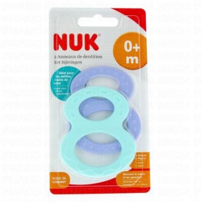 NUK Anneau De Dentition Coloris Assortis - 3 &Agrave; 12  - Les 2 Anneaux