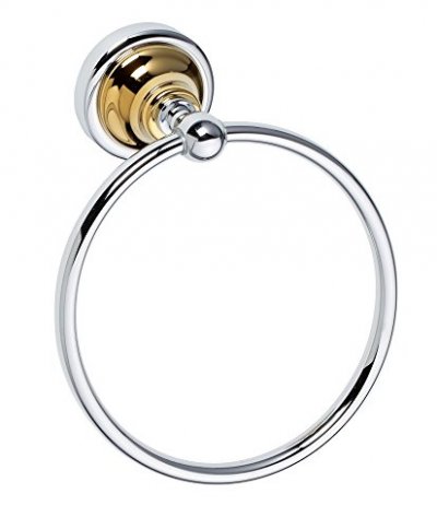 GENERIQUE Anneau de serviette RETRO en chrome-or 16x19x6,5 cm 