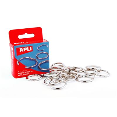 APLI Anneau en m&eacute;tal ouvrable &Oslash; 46 mm 10 pi&egrave;ces argent -  agipa