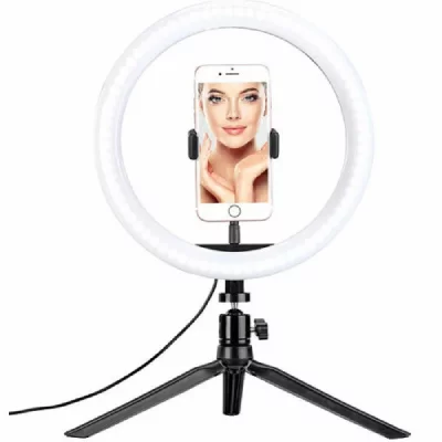 INOVALLEY Anneau LED Selfie avec support smartphone et mini-tr&eacute;pied - Neuf