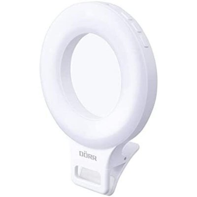 DORR Anneau lumineux LED D&ouml;rr pour Smartphone SLR-9 Blanc