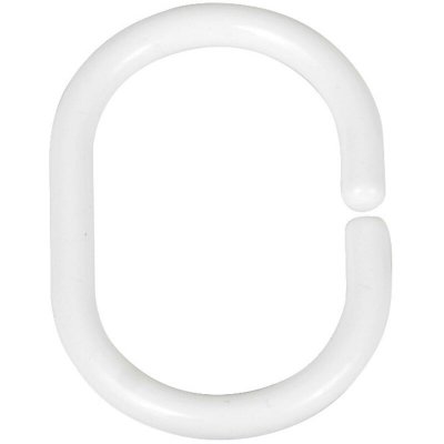 WENKO Anneaux de rideau de douxhe plastique blanc
