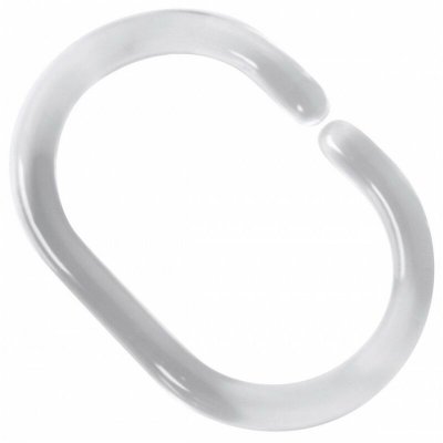 GALEDO Anneaux plastiques pour rideau de douche x 12 - translucides