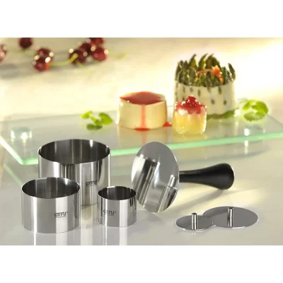 GEFU Anneaux professionnels &agrave; desserts en acier inoxydable argent