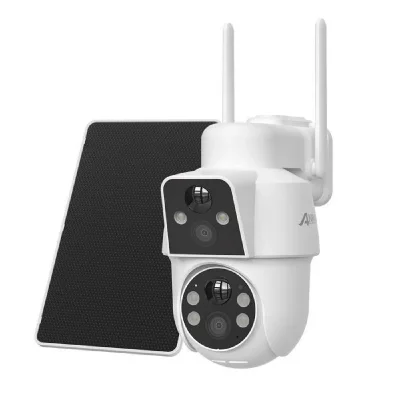 ANRAN  4MP Cam&eacute;ra Surveillance WiFi Ext&eacute;rieure sans Fil Solaire, Double Objectif Double PIR