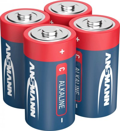 ANSMANN  1x4 Alkaline Baby C Lr 14 Red-line Batteries Noir