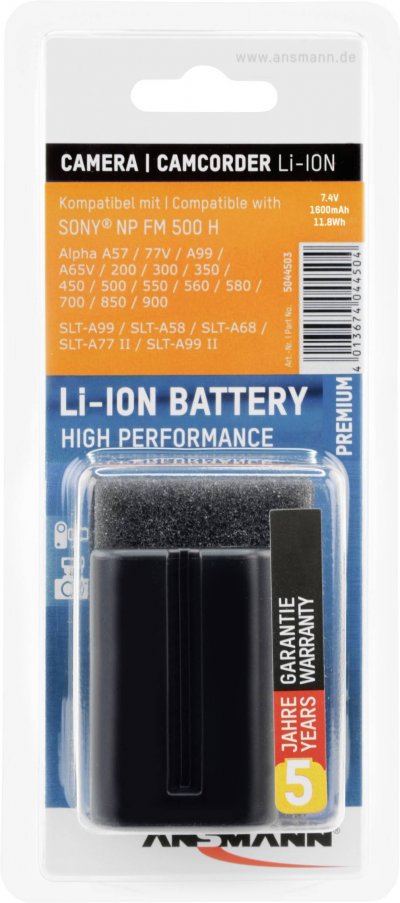 ANSMANN  A-Son NP FM500H, Batterie appareil photo