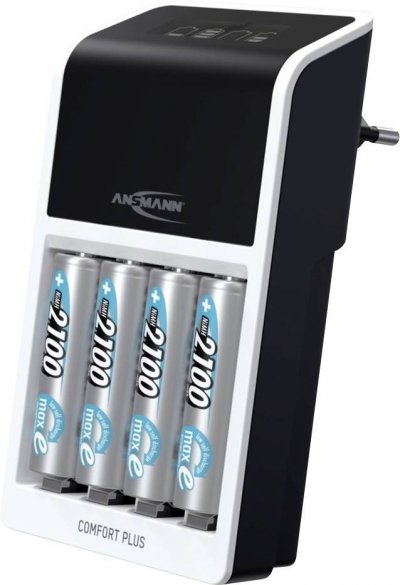 ANSMANN  Chargeur rapide Comfort Plus, livr&eacute; avec 4 piles 