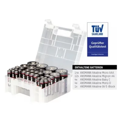 ANSMANN  Ensemble de piles alcalines 35 pcs avec bo&icirc;te Noir 1520-0004