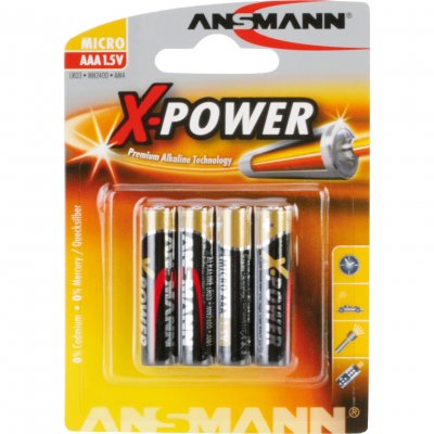ANSMANN  piles alcalines AAA X-power AAA par 4 pi&egrave;ces 