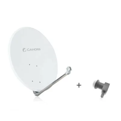 CAHORS Antenne Aluminium Ant 80HD + LNB Single - 80 CM, Gain 38,1 DB, 12,625 GHz