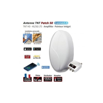 ELAP Antenne PATCH Connect - TNT HD - Amplifi&eacute;e