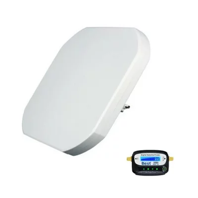 OPTEX Antenne Satellite -  - OPT 270 701270 - Gain 34dBi - Pointeur Inclus - 1 Sortie Sat