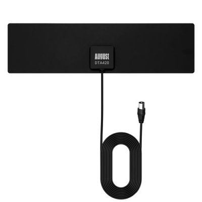 AUGUST Antenne tv int&eacute;rieure tnt hd - dta420 - vitre fenetre ventouse uhf / vhf - noir