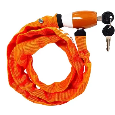 AVIZAR Antivol &agrave; C&acirc;ble Renforc&eacute; 120cm avec T&ecirc;te en M&eacute;tal pour V&eacute;lo et Moto Orange
