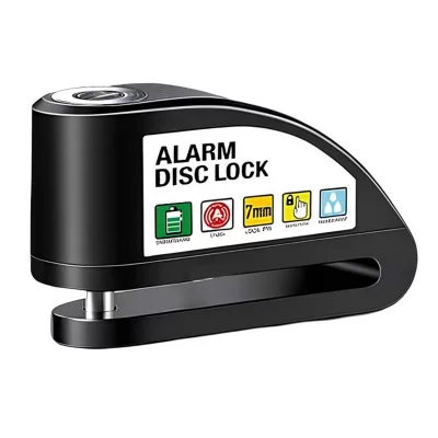 AVIZAR Antivol &agrave; Disque avec Alarme 110dB Compact pour V&eacute;lo / Scooter Noir