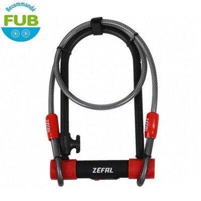 ZEFAL Antivol en U &agrave; combinaison Z&eacute;fal K-Traz U13 115x230mm &oslash;13mm avec c&acute;