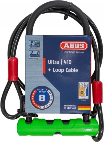 ABUS Antivol pour v&eacute;lo  Ultra 410 - 230mm (With Extension Cable) Noir