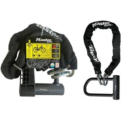 MASTER LOCK Antivol v&eacute;lo 8376EURDPRO mini U-lock 14 mm + cha&icirc;ne 10 mm/1 m Noir