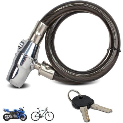 FISHTEC Antivol V&eacute;lo, Moto Cable 80 cm + 2 Cl&eacute;s - Alarme 110 dB