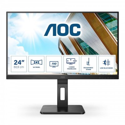 AOC  24p2qm &eacute;cran plat de pc 1920 x 1080 pixels noir