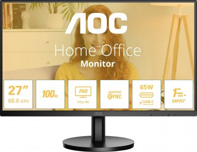 AOC  27B3CA2 &eacute;cran plat de PC 68.6 cm (27"") 1920 x 1080 pixels Full HD LED Noir