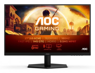AOC  27IN 16:9 VA 180HZ 1920X1080 HDMI X 2X 2.0 DP X 1X 1.4 3000:1