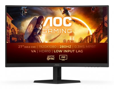 AOC  C27G4ZXE 27" VA Curved, 280 HZ, 1920x1080, 0.3ms, 2x HDMI, DispayPort