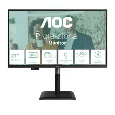 AOC  Q27p4cv &Eacute;cran Plat De Pc 68,6 Cm (27"") 2560 X 1440 Pixels Quad Hd Led Noir