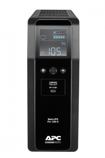APC  Back Pro Br 1200va Sinewave 8 Outlets Avr Lcd Interface Ups Noir