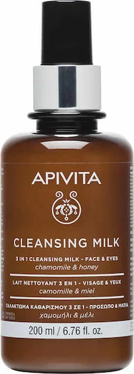 APIVITA  Lait D&eacute;maquillant Visage 3 en 1 Visage et Yeux 200 ml