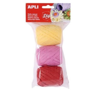 APLI  014415 3 Raphia Naturel, 30m, Bonbon
