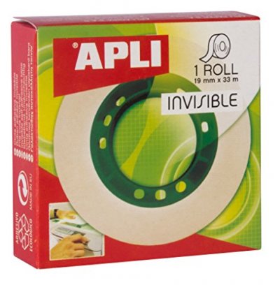 APLI  11036 Ruban adh&eacute;sif Celo invisible 19 mm x 33 m