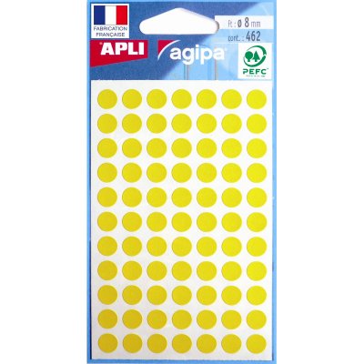 APLI  111834 - Pochette de 462 pastilles jaunes - &Oslash; 8 mm
