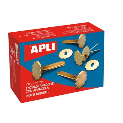 GENERIQUE APLI 12286 Bo&icirc;te de 100 Attaches parisiennes avec oeillets 30mm